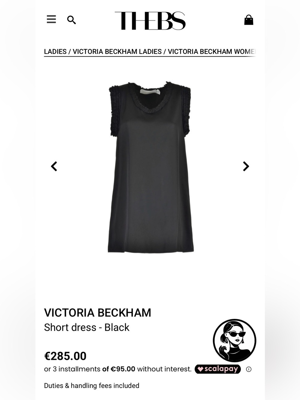 Victoria by Victoria Beckham Black Ruffle Trim Tunic Blouse Mini Dress Sz 4 - Picture 2 of 10